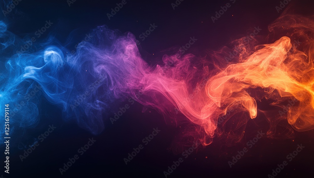 Fototapeta premium Smoke cloud shaped colorful abstract background