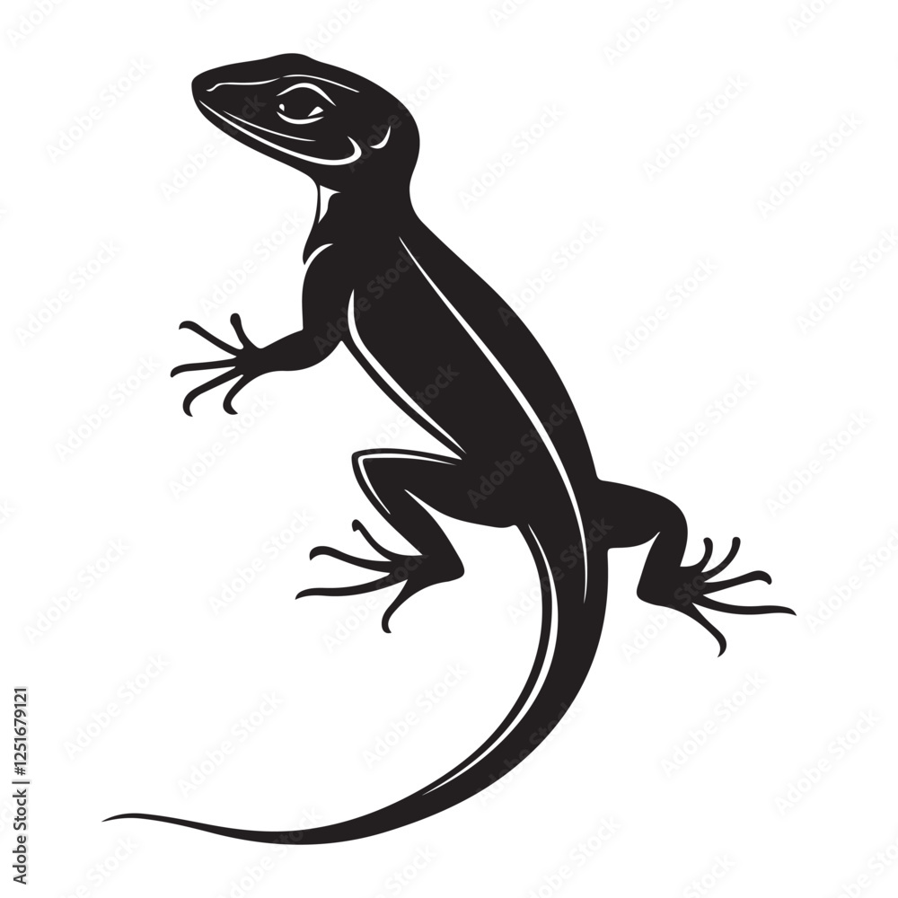 Obraz premium Tropical Reptile Vector – Exotic Animal Silhouette