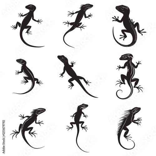 Lizard Silhouette Vector – Reptile Clipart for Design