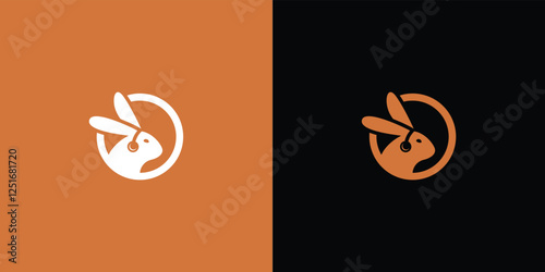 Creative rabbit head simple logo design
