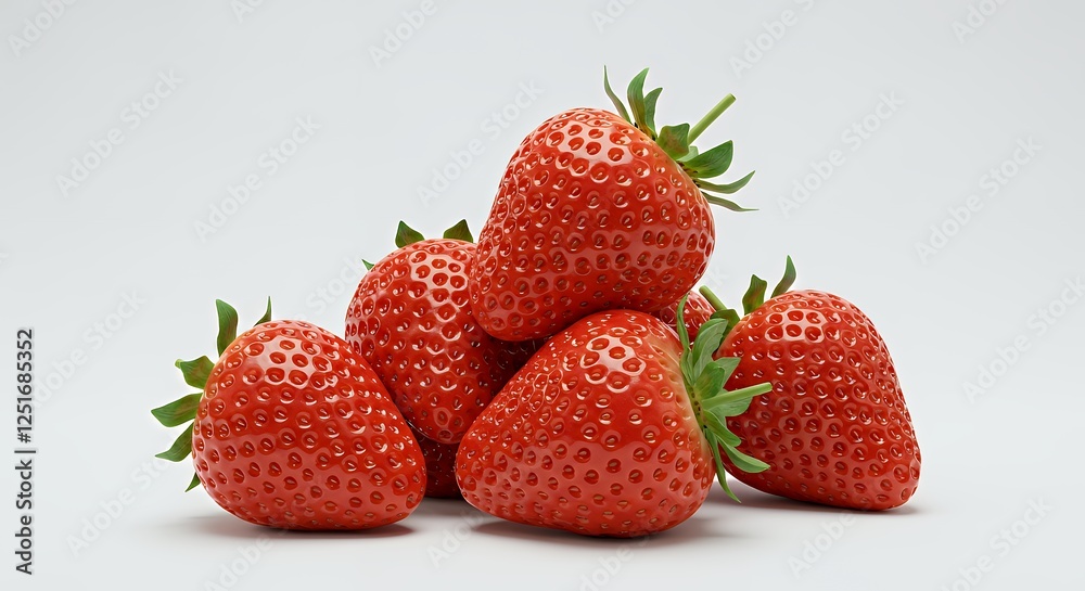 Fresh Strawberries Pile on White Background Close-up for Healthy Eating Fresh Strawberries Pile on White Background Close-up for Healthy Eating