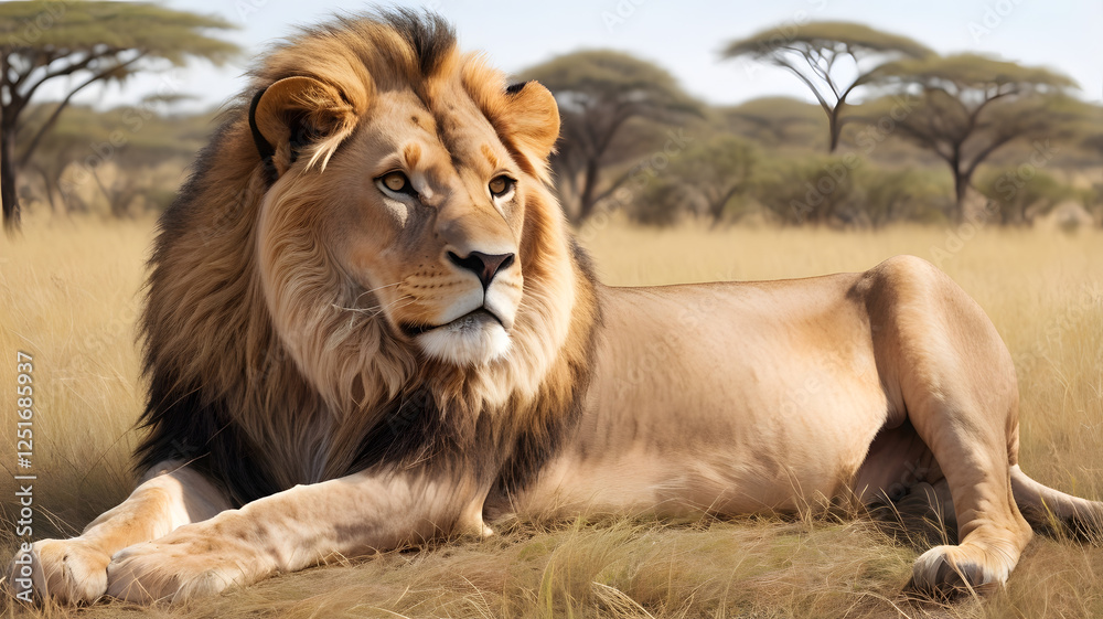 Obraz premium lion in the grass