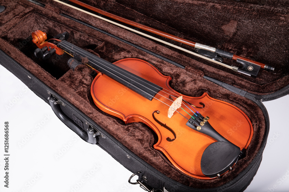 Fototapeta premium children's violin on white background