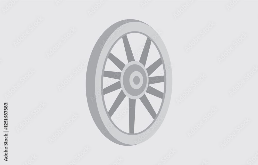 Obraz premium Wheel vector art Illustration isolated on white background