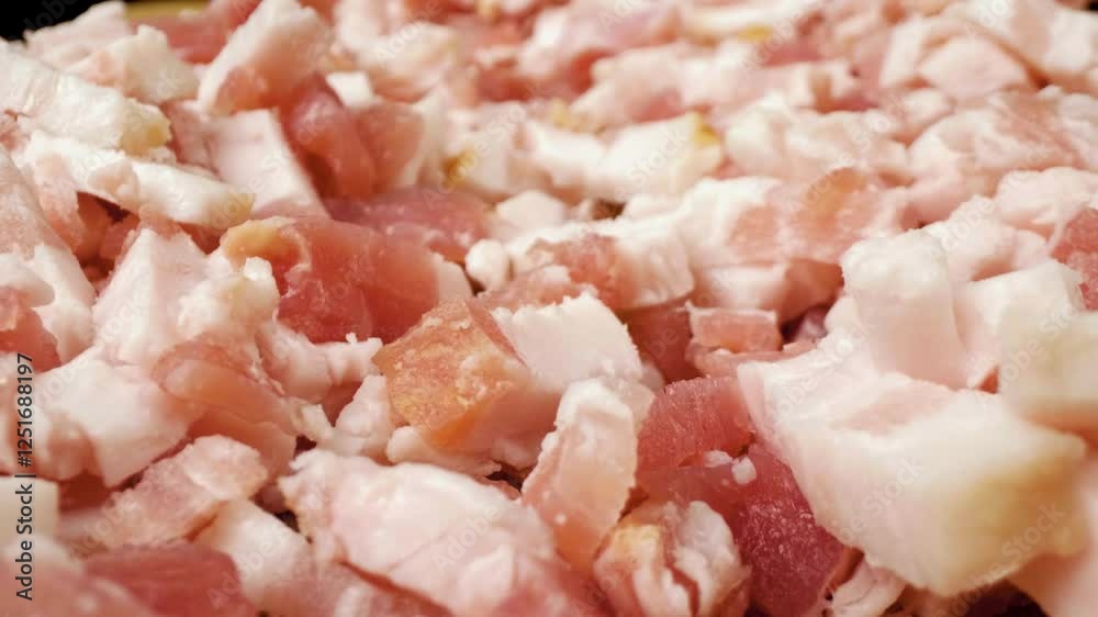 Chopped pork meat, close-up with a sliding motion. Chopped pork meat, close-up with a sliding motion.