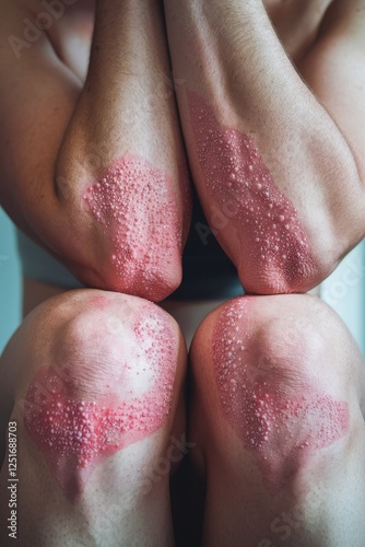 Severe Sunburn: A Close-Up of Sun Damaged Skin photo