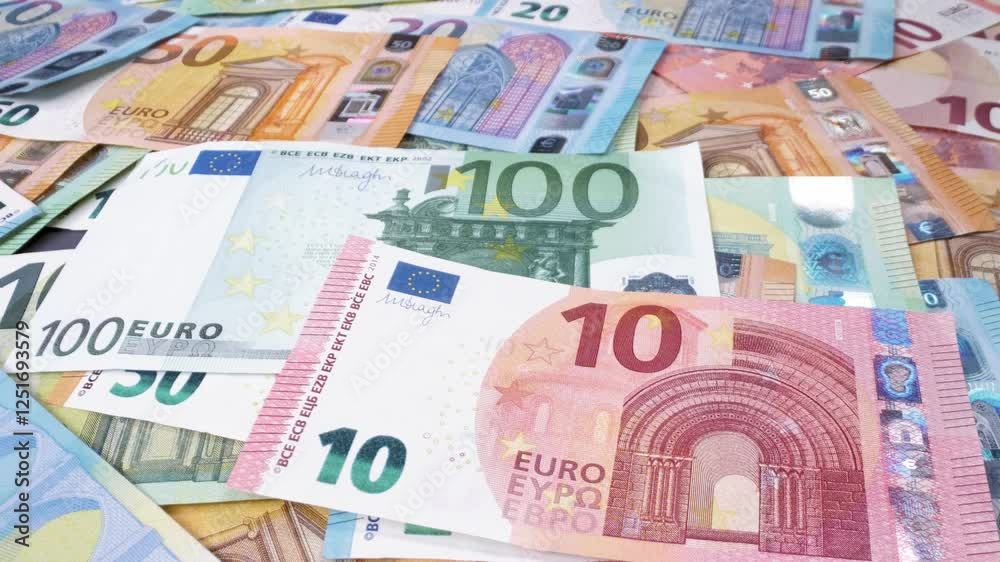A close-up of counting euro banknotes. Cash money in the background. A close-up of counting euro banknotes. Cash money in the background.