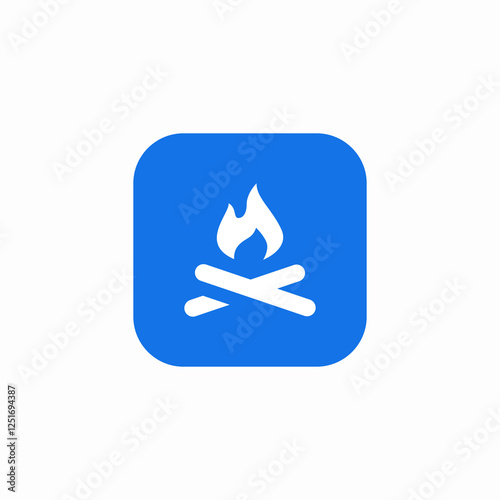 camping fire woods icon sign vector