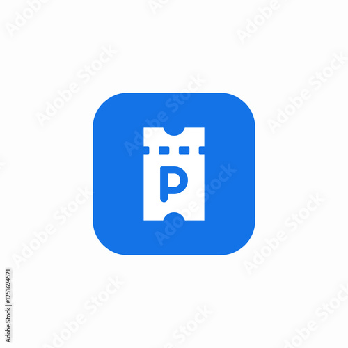 car parking voucher icon sign vector