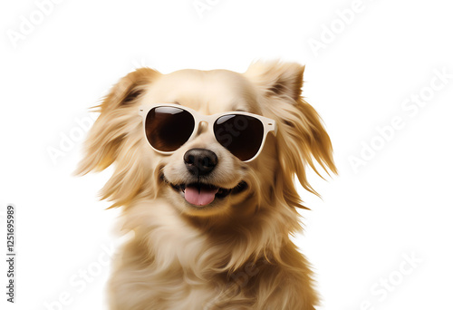 Obraz na płótnie canino solid travel space tourism tour traveling yellow destination sunglasses concept color animal adorable wearing colourful dog cute amusing trip cut-out background summer pet funny humorous copy w salonie