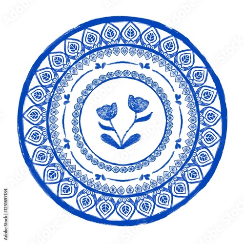 Hand drawn floral design round leaves frame with textured line. botanical, natural theme. for decoration, wallpaper, background, home decor, ceramic, fabric, tile.