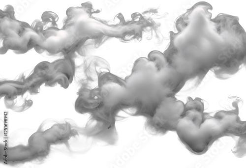 Obraz na płótnie smoke floating isolated background chemistry cigarette fog abstract group energy gas collage spreaded white fire collection effect curve cloud flowing horizontal indoor blow art cigar set air black w salonie