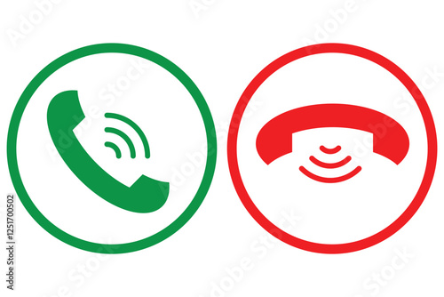 Phone icon. Answer and hang up the phone icon. Flat style vector illustration editable isolated design. call receive and decline icon. Contact us. Telephone, communication. icon in flat style. EPS 10