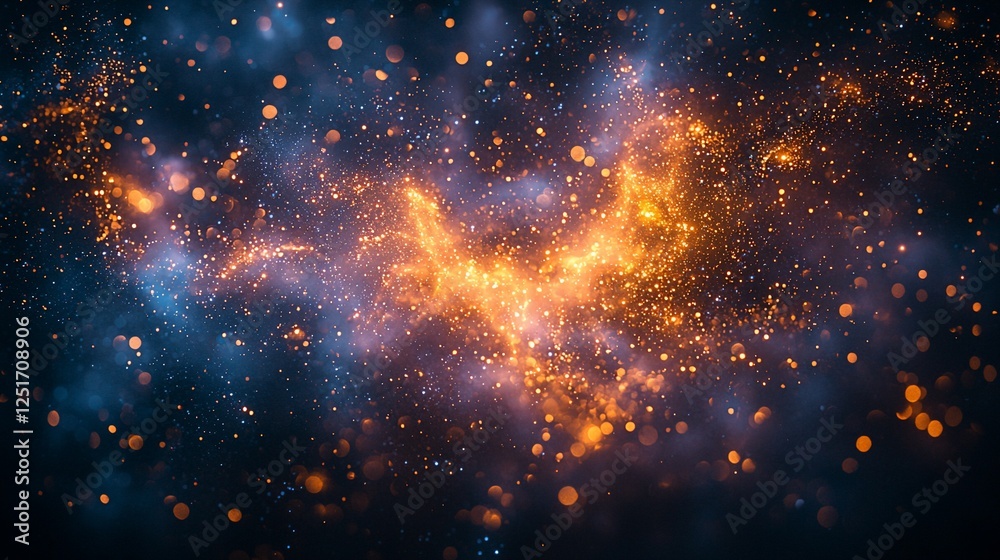 Fototapeta premium Abstract fiery nebula in dark space, suitable for backdrop or wallpaper