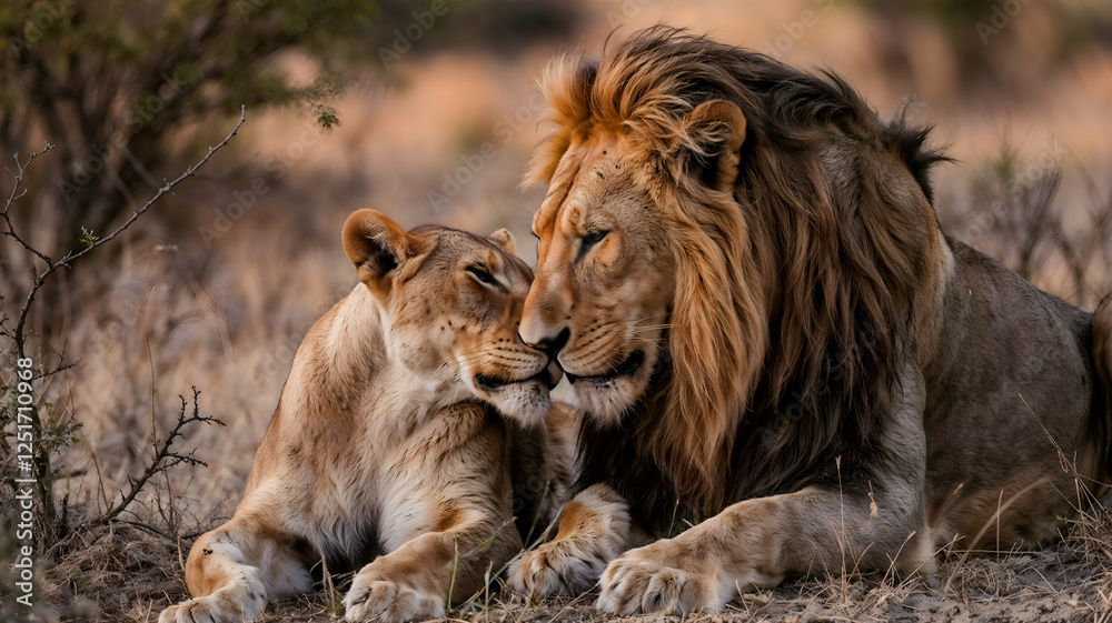 Fototapeta premium lion cub in the wild