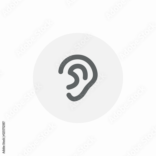 external ear icon sign vector