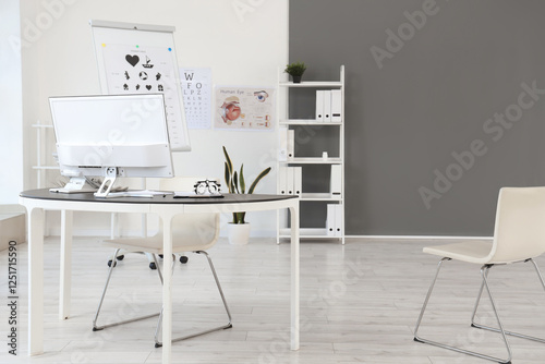 Interior of oculist's offic...
