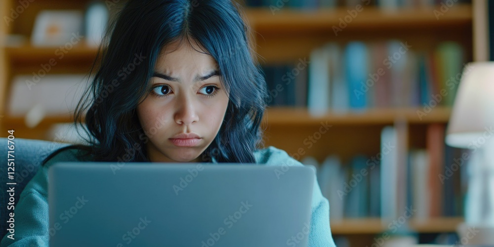 A woman in a casual setting, deeply engrossed in work on her laptop. A woman in a casual setting, deeply engrossed in work on her laptop.