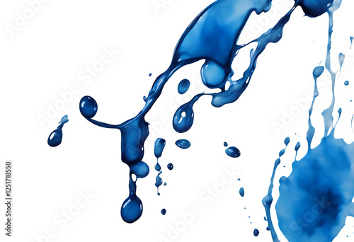 Obraz na płótnie ink elements colours abstract ring design nature liquid art summer watercolor isolated paint paper grunge circle round shape gradient brush colourful element blue transparent water fluid background w salonie