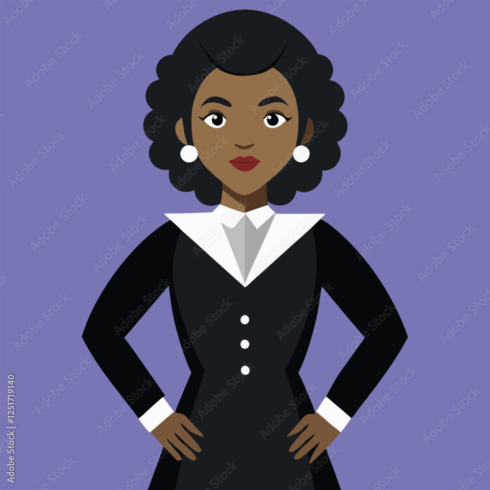 Portrait of an black girl vector illustration
