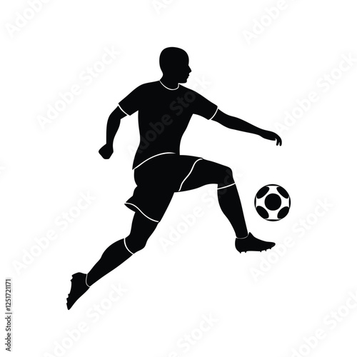  Soccer Player Silhouette on a white background