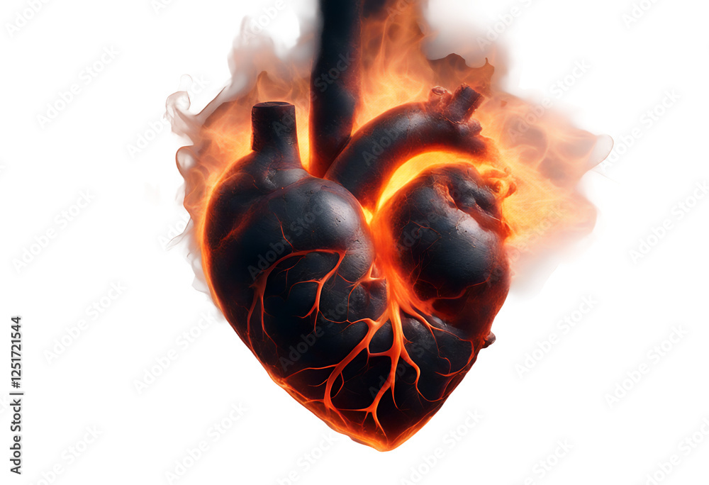 abstract art concept realistic human nubes valentine symbol smoking emotion fire love conceptual heart burn health illustration desire cardiology light flame electricity smoke medicine heat flames