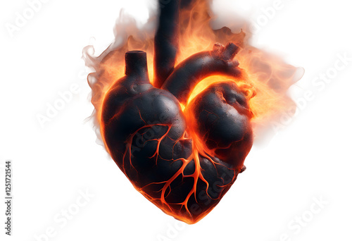 Obraz na płótnie abstract art concept realistic human nubes valentine symbol smoking emotion fire love conceptual heart burn health illustration desire cardiology light flame electricity smoke medicine heat flames w salonie