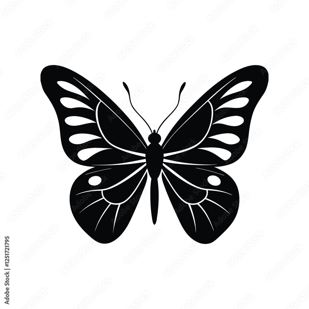 butterfly silhouette on a white background butterfly silhouette on a white background
