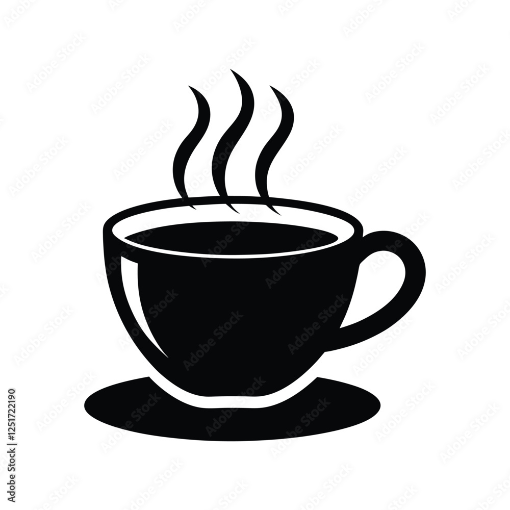 coffee cup silhouette on a white background coffee cup silhouette on a white background