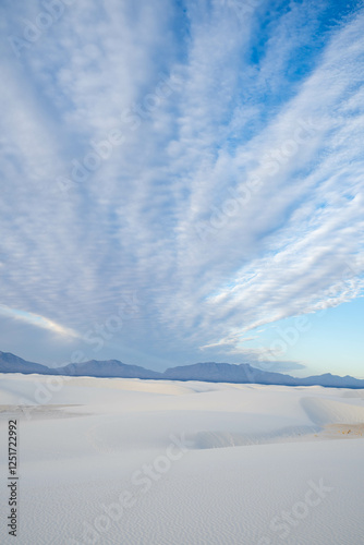 white sand and mountains