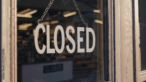 Closed Sign Hanging on Retail Store Window