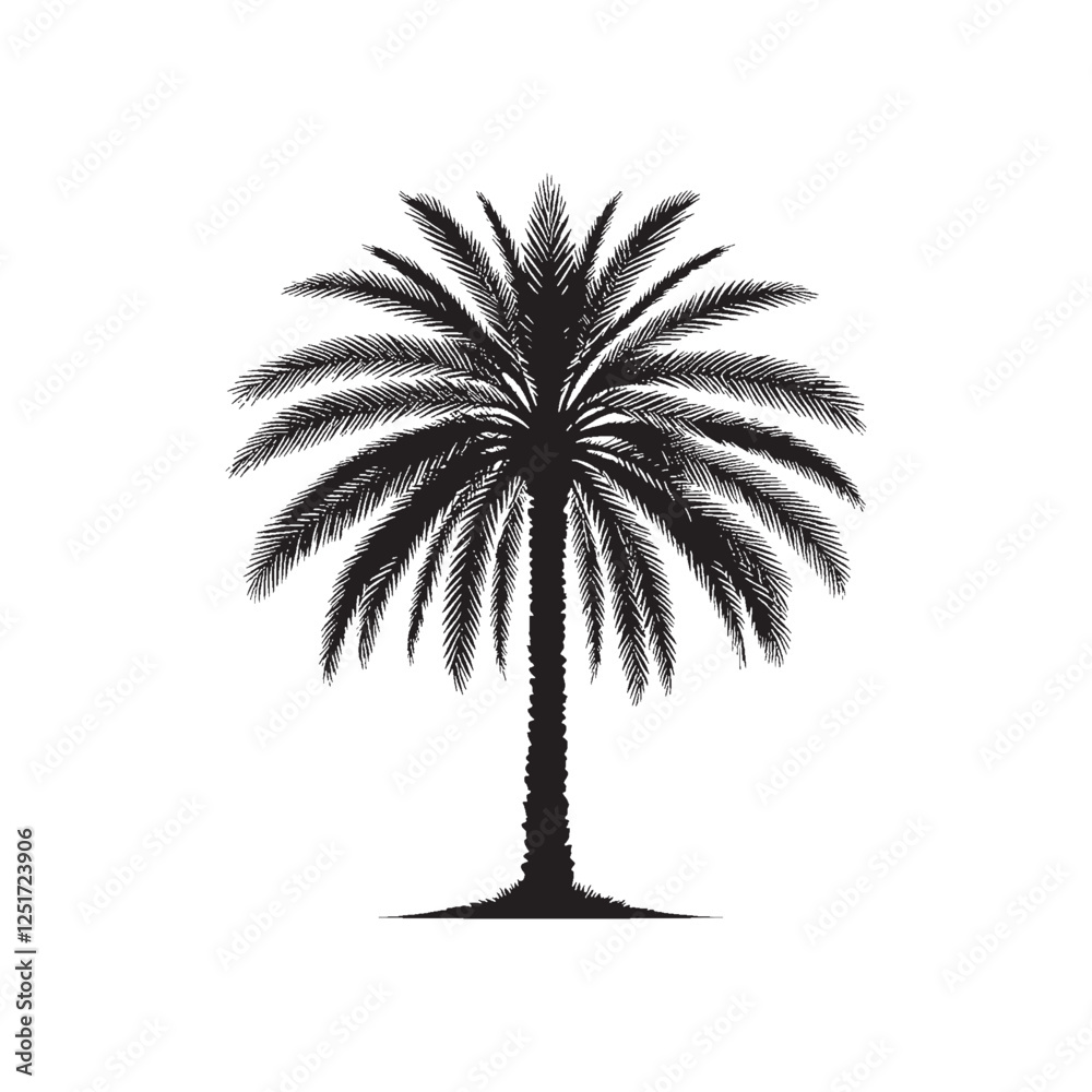 Obraz premium Date palm tree isolated on white background