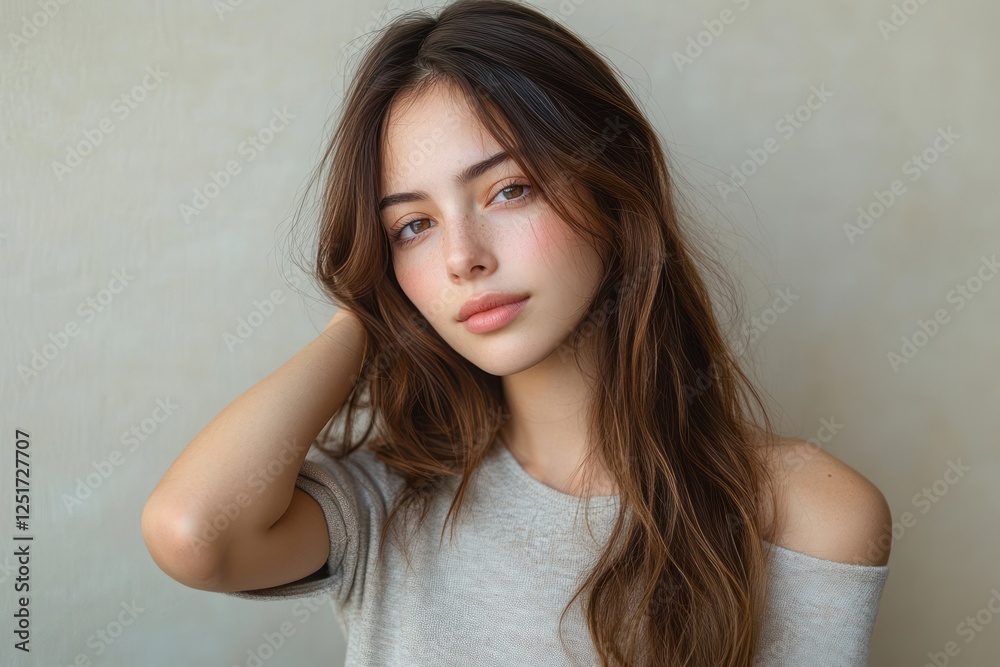 Asian young woman experiencing back neck pain from work holding shoulder aching stiffness discomfort health care Asian young woman experiencing back neck pain from work holding shoulder aching stiffness discomfort health care