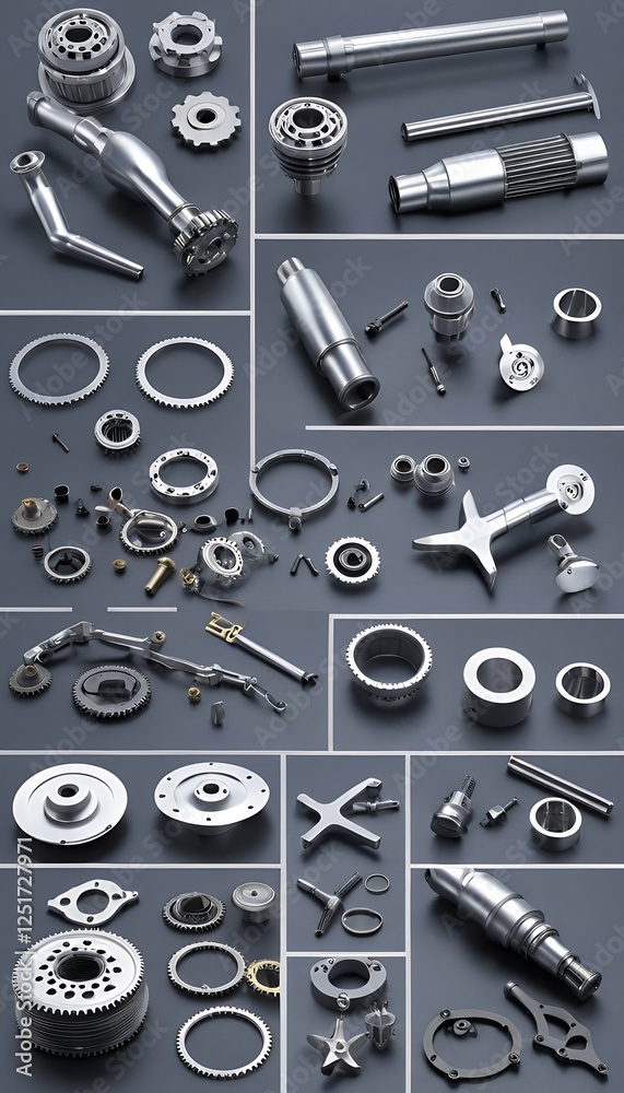 3d car parts set render car part isolated auto automobile automotive part repair shop garage stock group set kit service engine vehicle motor new wheel turbocharger turbine turbo detail spare filter