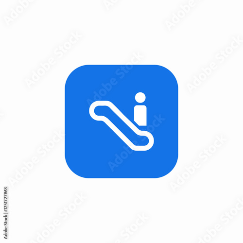 escalator down icon sign vector