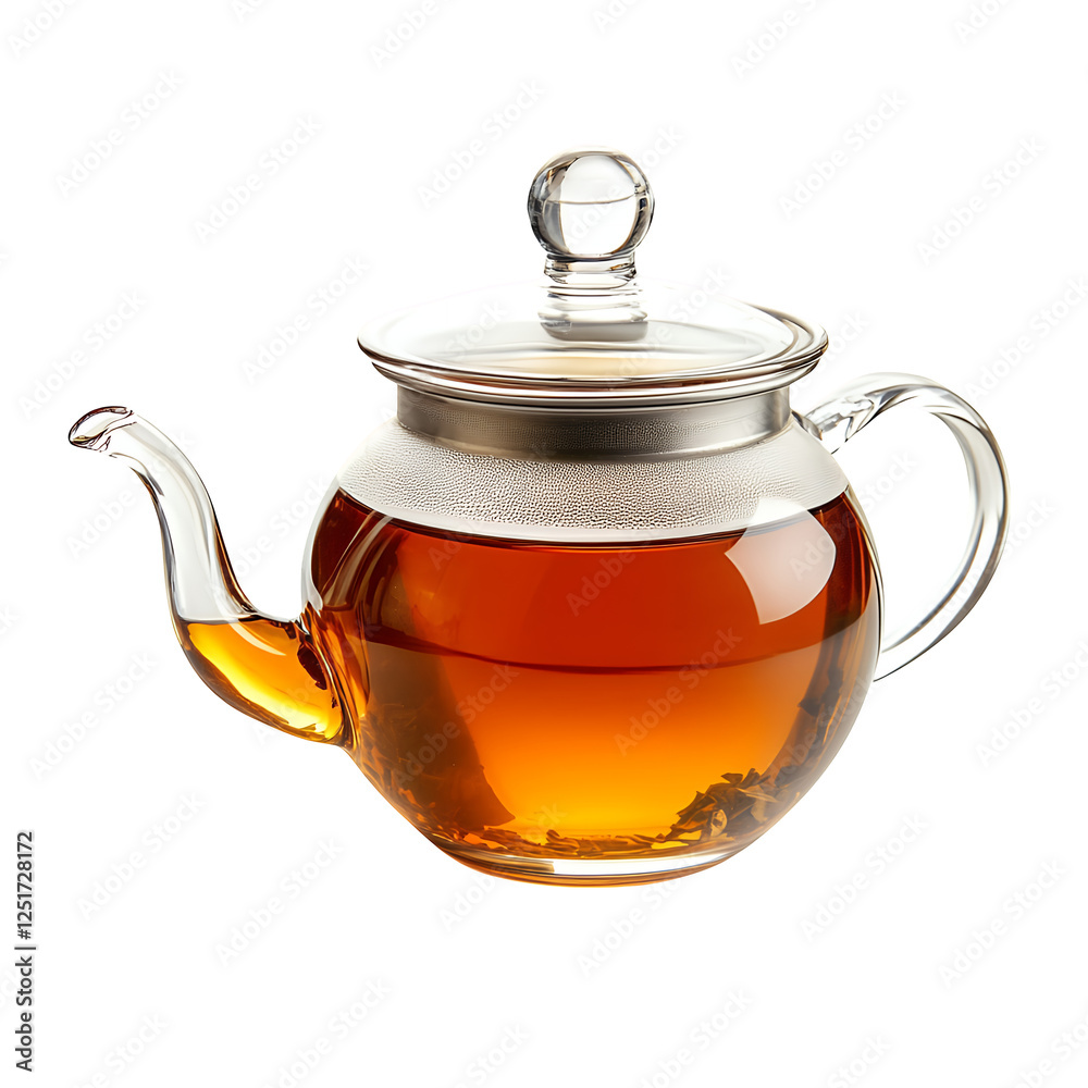 Freshly Brewed Herbal Tea in Teapot Isolated on Transparent Background Freshly Brewed Herbal Tea in Teapot Isolated on Transparent Background