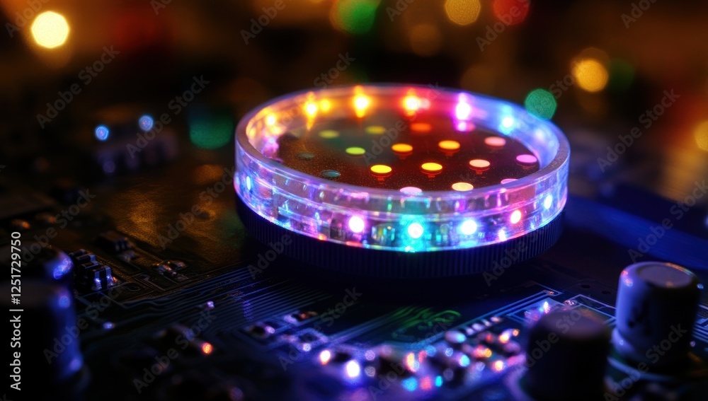 Vibrant LED Light Display on Circuit Board Vibrant LED Light Display on Circuit Board