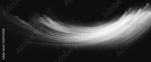 Abstract Gray Brush Stroke Composition Dynamic Textured Black Background Monochrome Design
