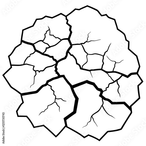 Surface cracks and fissures in ground vector