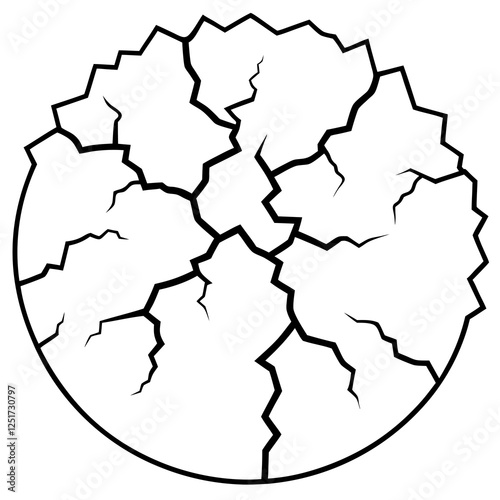 Surface cracks and fissures in ground vector