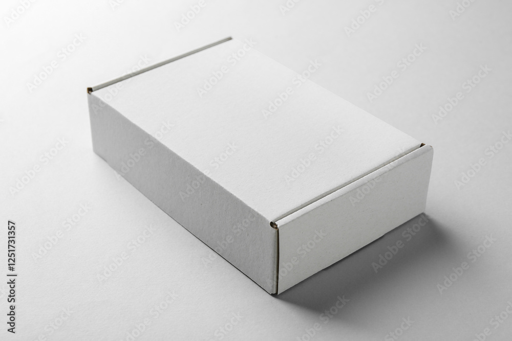 One blank cardboard box on white background. Mockup for design One blank cardboard box on white background. Mockup for design