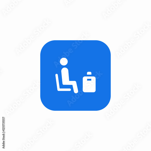 seat luggage icon sign vector