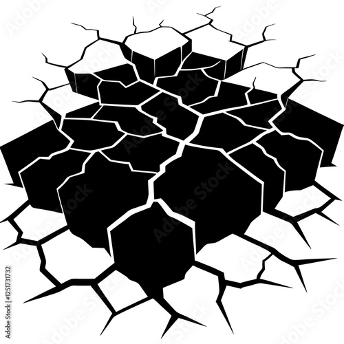 Surface cracks and fissures in ground vector