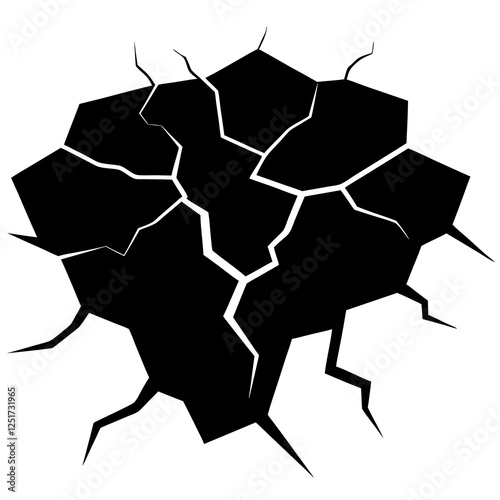 Surface cracks and fissures in ground vector