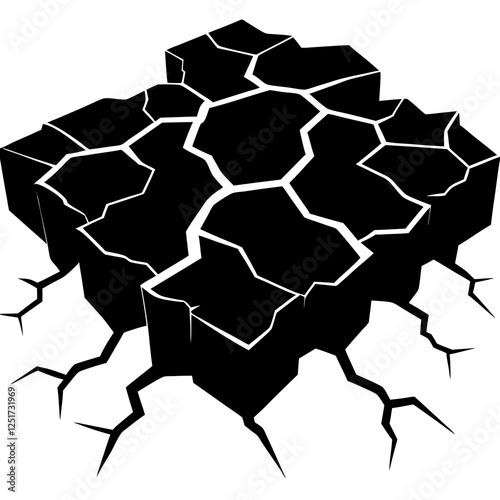 Surface cracks and fissures in ground vector