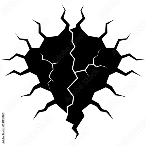 Surface cracks and fissures in ground vector