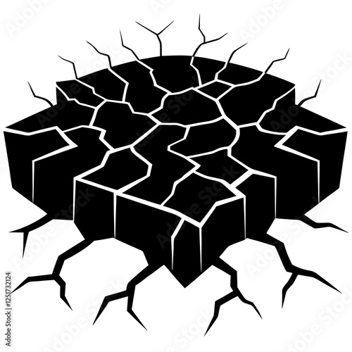 Surface cracks and fissures in ground vector