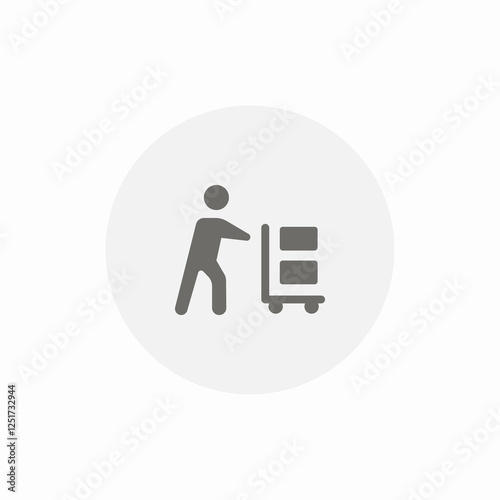 trolley push icon sign vector