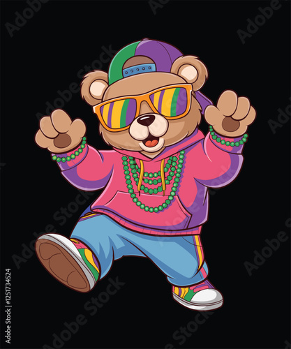 Vector Tady Toy Mardi Gras Vibe T-shirt Design