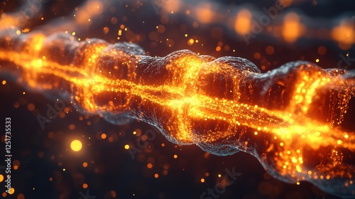 Glowing gap junctions connecting adjacent cells enabling flow of ions and small molecules for direct communication photo